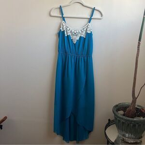 Kensie blue Dress Sleeveless Scoop-Neck Lace Midi Size XS Y2K